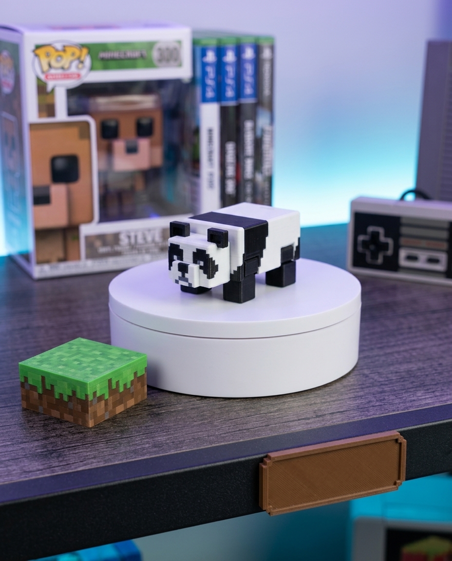 Panda Minecraft — colecionável OrionLab impresso em 3D