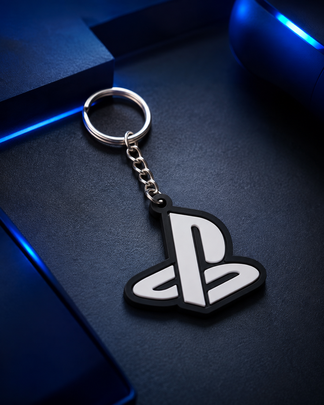 Chaveiro Gamer Símbolo PlayStation — colecionável OrionLab impresso em 3D