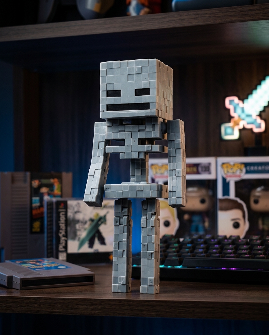 Esqueleto articulado de Minecraft impresso em 3D