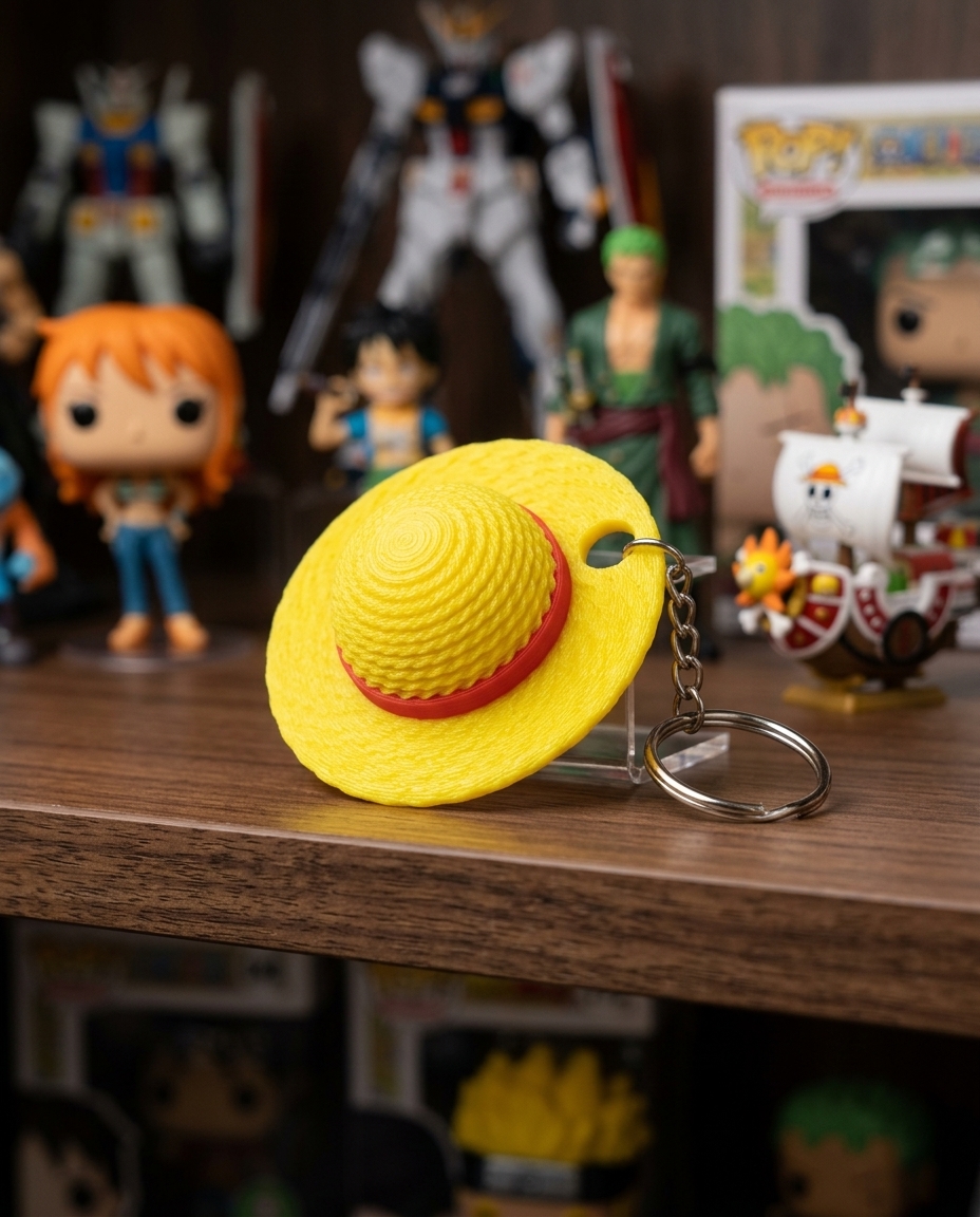 Chaveiro Chapéu de Palha do Luffy — colecionável OrionLab impresso em 3D