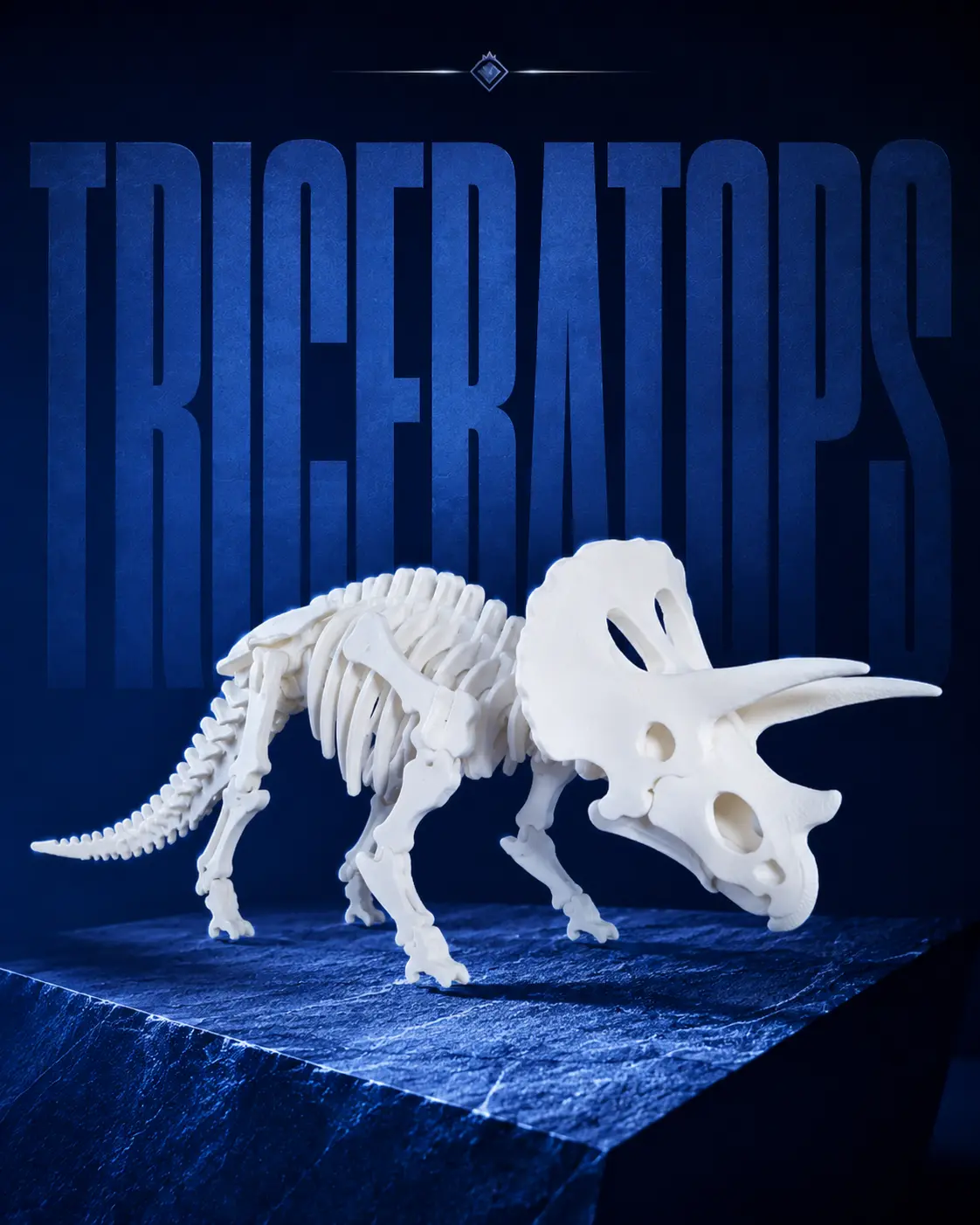 Triceratops — colecionável OrionLab impresso em 3D