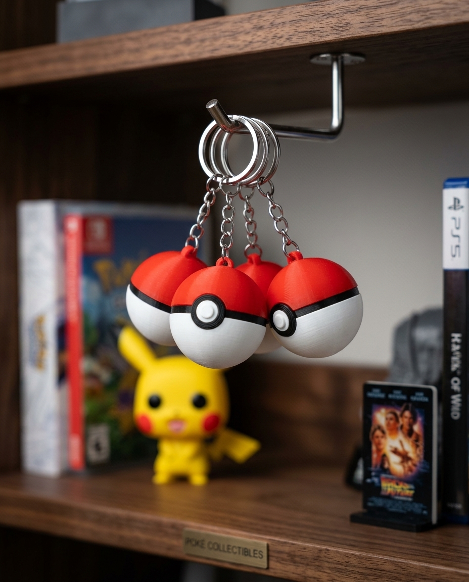 Chaveiro Pokébola — colecionável OrionLab impresso em 3D