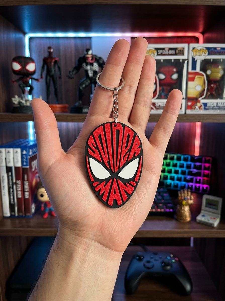 Chaveiro Homem-Aranha — colecionável OrionLab impresso em 3D