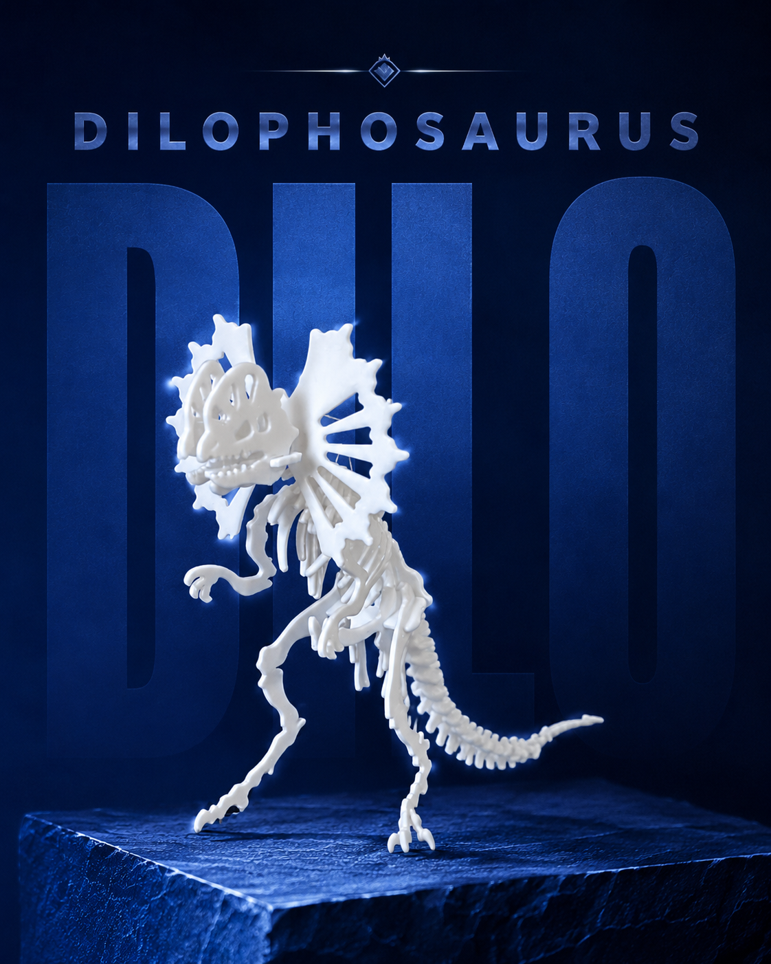 Dilophosaurus — colecionável OrionLab impresso em 3D